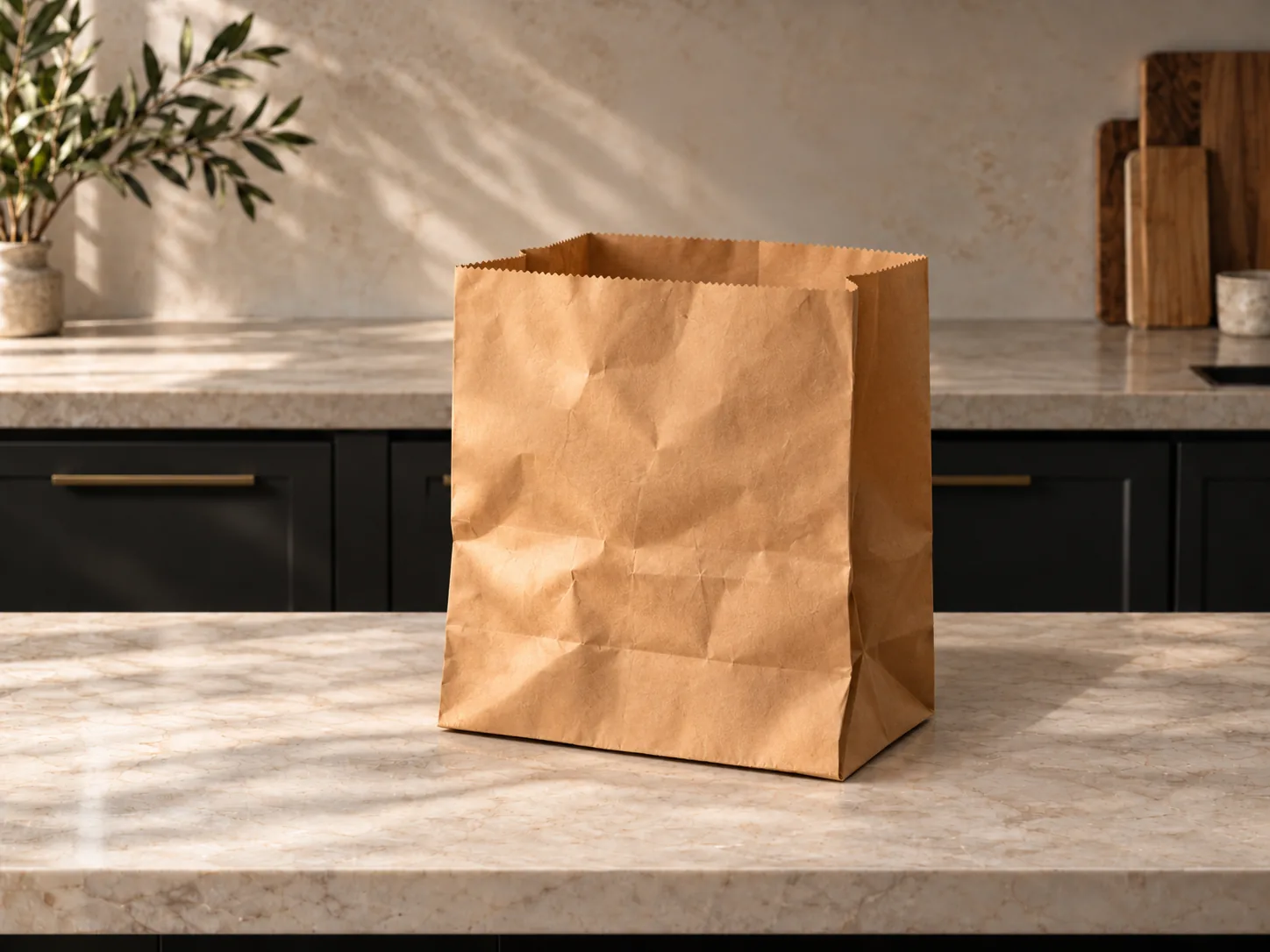 The bag opens and stands up on its own.